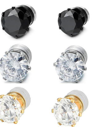 1 paio di orecchini a clip con orecchio magnetico forte in cristallo per uomo donna orecchini con magnete zircone rotondo punk regalo di gioielli non penetranti platinumshop