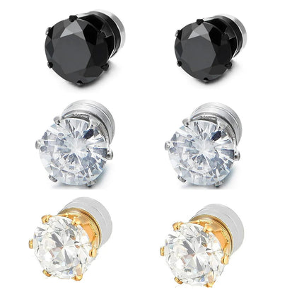 1 paio di orecchini a clip con orecchio magnetico forte in cristallo per uomo donna orecchini con magnete zircone rotondo punk regalo di gioielli non penetranti platinumshop