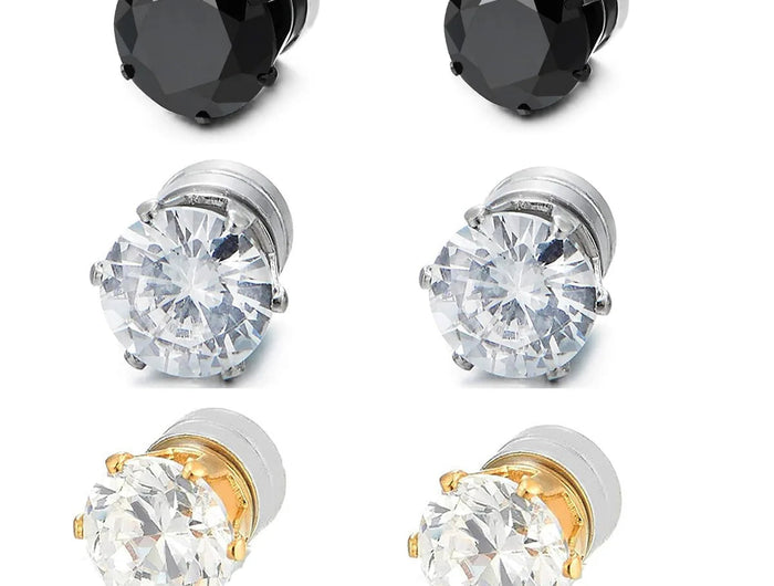 1 paio di orecchini a clip con orecchio magnetico forte in cristallo per uomo donna orecchini con magnete zircone rotondo punk regalo di gioielli non penetranti platinumshop