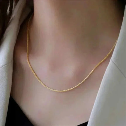 Popular Silver Colour Sparkling Clavicle Chain Choker Necklace Collar For Women Fine Jewelry Wedding Party Birthday Gifts 2023 PlatiNum