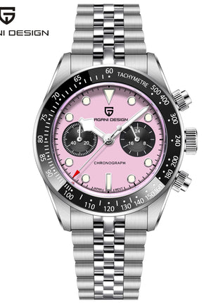PAGANI DESIGN 2026 Nuovo BB Flamingo Orologio Cronografo Sportivo di Lusso al Quarzo da Uomo con Vetro Zaffiro AR, Impermeabile 100M, Orologio da Polso alla Moda con Cinturino in Acciaio Inossidabile per Uomo, Magazzino Local