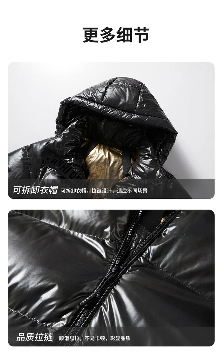 Winter Black All-match Men Parkas Coats with Hood Comfortable Warm Male Clothing Solid Color Thicken Cotton Jackets High Quality