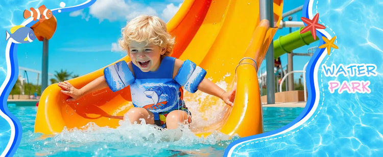 Gilet da bagno per bambini per bambini Floaties per braccioli da nuoto 15-70 libbre Ali d'acqua per nuoto in cartone animato con cinturino sul cavallo Gilet galleggianti per piscina per bambini