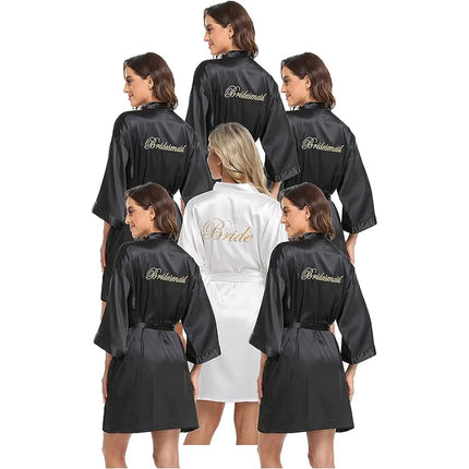 12 pezzi abiti da damigella d'onore kimono da sposa per il giorno del matrimonio abiti da festa da sposa ricamati in raso