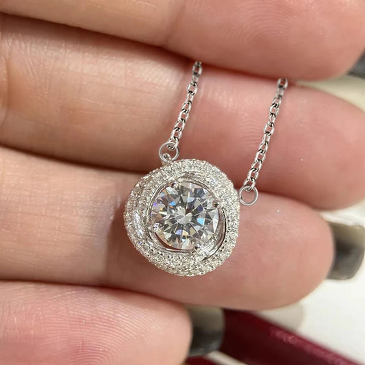 Huitan squisita collana da sposa da sposa con collana con ciondolo design nodo dichiarazione zircone cubico AA gioielli da donna color argento