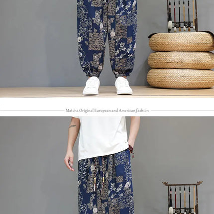Nuovi pantaloni jogger da uomo in cotone primaverile, pantaloni oversize alla moda, hip hop con graffiti floreali, vita elastica, pantaloni harem, streetwear maschile
