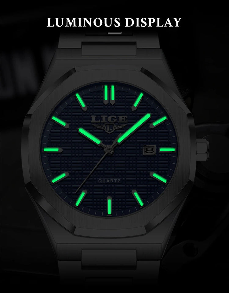 LIGE Orologio da donna elegante e lussuoso, orologio classico alla moda con data automatica, cinturino in acciaio inossidabile, orologi luminosi impermeabili per donna, regalo per signora platinumshop