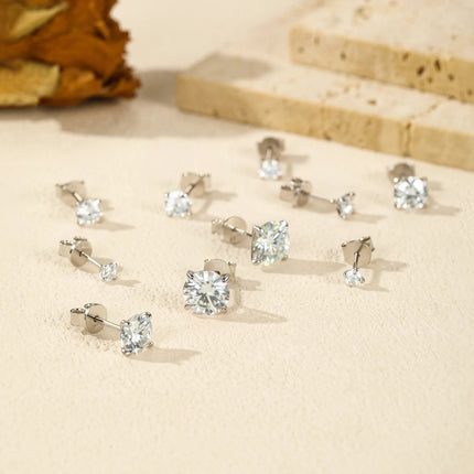 MODIAN 5 Sizes D Color Moissanite Earrings 925 Sterling Silver Sparkling Luxury Stud Earrings For Women Wedding Fine Jewelry PlatiNum