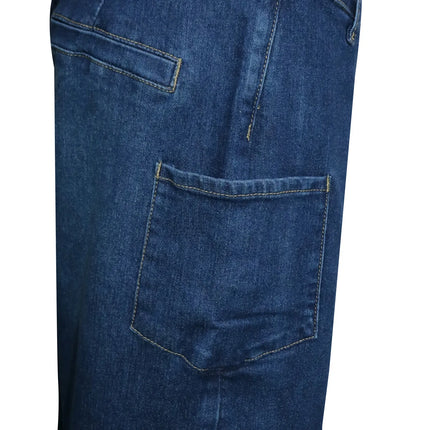 Jeans Larghi Vintage in Denim Lavato per Donna, Vita Alta con Asimmetrico Design Incrociato, Stile Y2K Streetwear Casual alla Moda