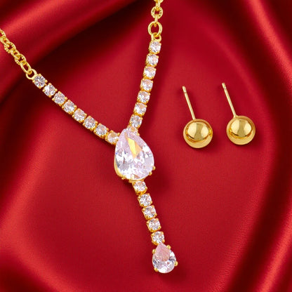 Collana con ciondolo zircone alla moda per donna Collana girocollo a catena Festa femminile Gioielli lucidi Regalo per matrimonio San Valentino