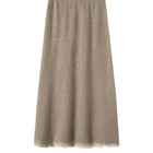 Women Cashmere A-Line Tassel Skirt High Waist Office Lady Retro Autumn Winter 100% Cashmere Knitwear Graceful Regular Fit Dress PlatiNum