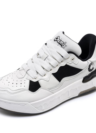 Scarpe da Corsa ONEMIX per Uomo, Tendenza Autunno Inverno, Morbide ed Elastiche con Assorbimento degli Urti, Tomaia in Pelle, Suola Spessa, Stile Sportivo Casual PlatiNum