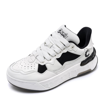 Scarpe da Corsa ONEMIX per Uomo, Tendenza Autunno Inverno, Morbide ed Elastiche con Assorbimento degli Urti, Tomaia in Pelle, Suola Spessa, Stile Sportivo Casual PlatiNum