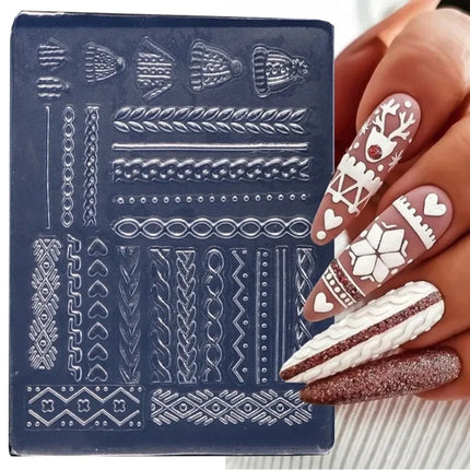 1pc Sweater Line Hat 3D Mold Silicone Nail Art Decorations Ultrathin DIY Templates Mold for Nails Jewelry Crafts