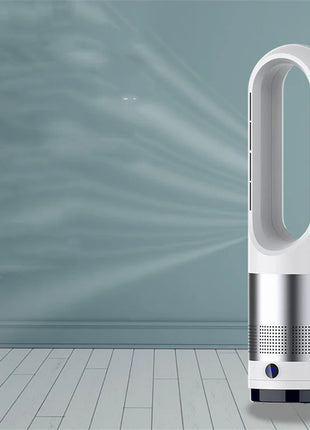 110V / 220V 18 pollici Mini ventilatore elettrico senza foglie per uso domestico funzione di temporizzazione del telecomando, ventilatore da pavimento muslimexayp