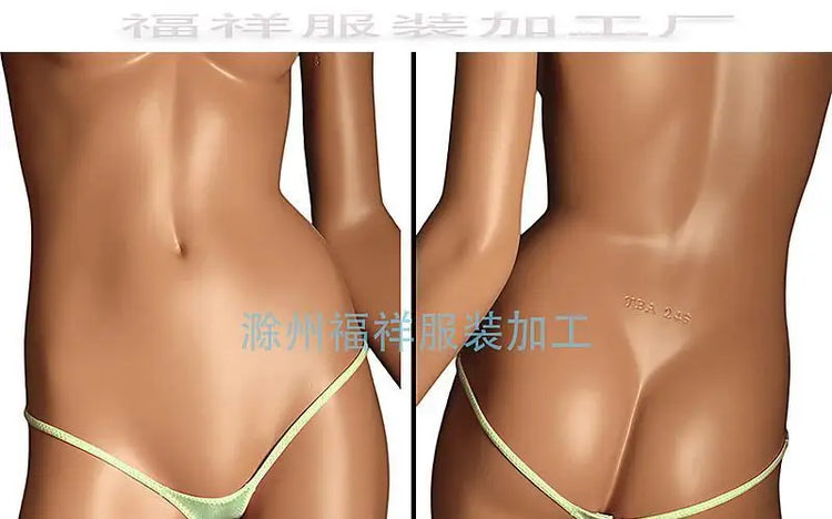 Women's Thin Ice Silk High Elastic Thong Mini Low-rise Sexy Sheer Single Layer Underwear