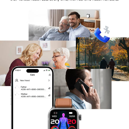 2025 Trattamento laser Tre Smartwatch alti 1.95 "Schermo curvo in zaffiro ECG + PPG Grasso nel sangue Acido urico Diagnosi salute Smartwatch platinumshop