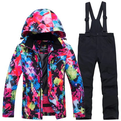 Cheaper, Children's Snow Suit, Snowboard Clothing Sets, Outdoor Wear, Ski Coat and Strap Pant, Kids Costumes, Boy‘s and Girl's