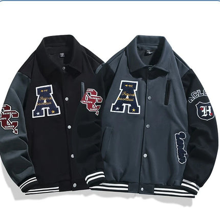 American Embroidered Baseball Jacket Men's Spring  Autumn Plus Size Trendy Brand Loose Jacket 12xl 170kg men clothing 10XL