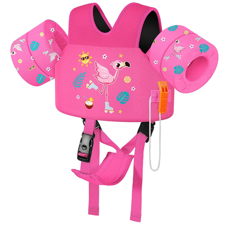 Gilet da bagno per bambini per bambini Floaties per braccioli da nuoto 15-70 libbre Ali d'acqua per nuoto in cartone animato con cinturino sul cavallo Gilet galleggianti per piscina per bambini