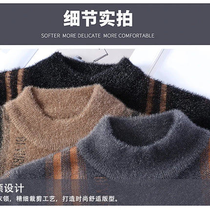2025 New Winter Fashion Cashmere Sweater Men High Quality Comfortable Mens Sweaters Thick Warm Male Pullover