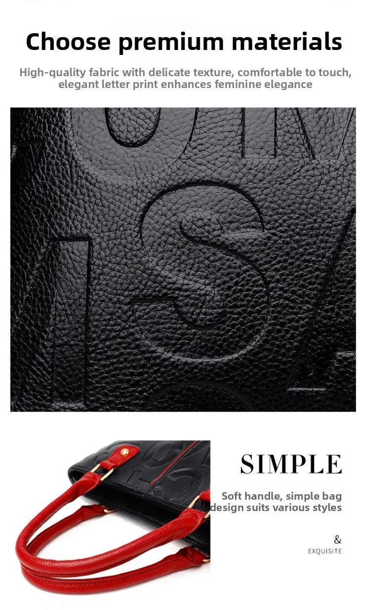 Ladies Large Capacity Leather Shoulder Bag 2025 New Style Urban Simple Tote Bag Women's Single Shoulder Bag Daily Match PlatiNum