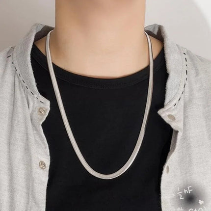 Collana lunga a catena a serpente di moda Uomo Donna Catene a maglie color oro in acciaio inossidabile Set di gioielli punk di base all'ingrosso platinumshop