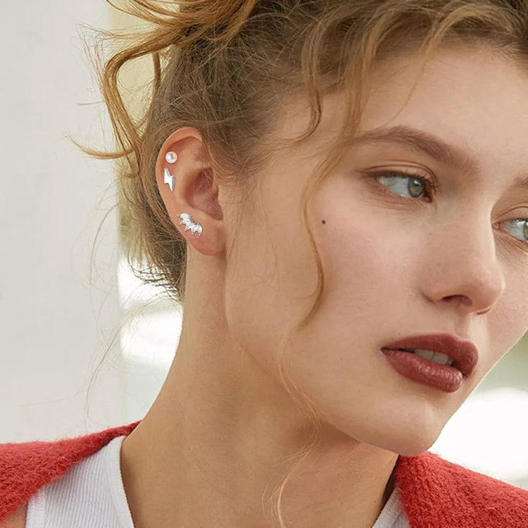 Drperfect 1pc orecchini chirurgici in acciaio inossidabile per donna uomo orecchini con retro piatto orecchini con cartilagine orecchini a cerchio con Piercing platinumshop
