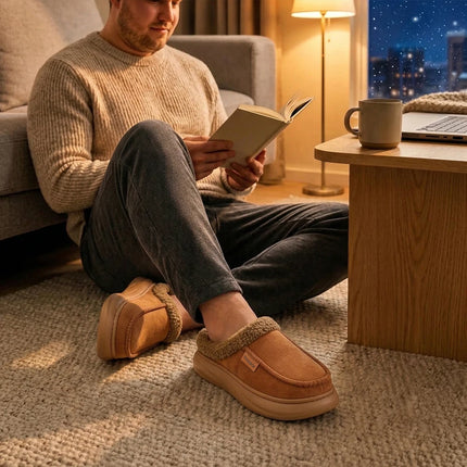 Wide Last Men's Arch Support Slippers EVA anti Slip Thick Sole Comfortable Memory Cotton Cushioning Warm Winter Indoor Shoes