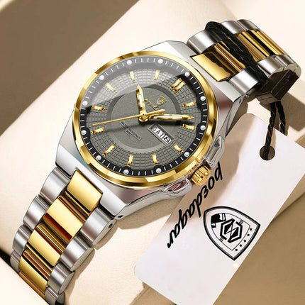 Orologio da Donna POEDAGAR Elegante con Data e Giorno della Settimana, Movimento al Quarzo, Acciaio Inossidabile, Luminoso e Impermeabile platinumshop