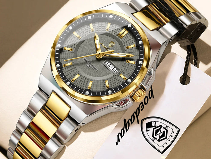 Orologio da Donna POEDAGAR Elegante con Data e Giorno della Settimana, Movimento al Quarzo, Acciaio Inossidabile, Luminoso e Impermeabile platinumshop