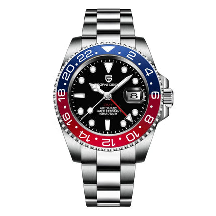 Nuovo Orologio Meccanico Automatico PAGANI DESIGN GMT 2026 per Uomo, Ghiera in Ceramica, Impermeabile 100ATM, Orologio Sportivo Nautico da Immersione, Orologio da Polso Maschile in Acciaio Inossidabile + Reloj Hombre + Scatol
