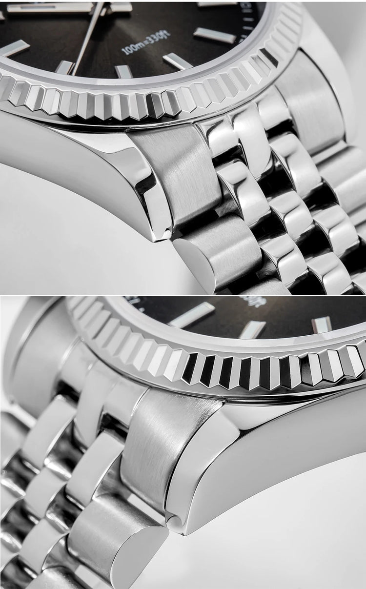 ADDIESDIVE New Watch for Men Sapphire AD2073 Luxury VH31 Quartz Wristwatch 36mm Stainless Steel Waterproof 100m Luminous Watches
