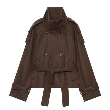 Women's New Jackets Autumn 2026 Fashion Loose High-necked Warm Autumn Woolen Coats Chic Women's Street Youth Outerwear Coats