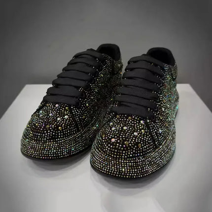 Luxury New Men Rhinestone Lace Up All Match Brand Shoes Causal Flats Loafers Sports Walking Sneakers Zapatos Hombre Vest