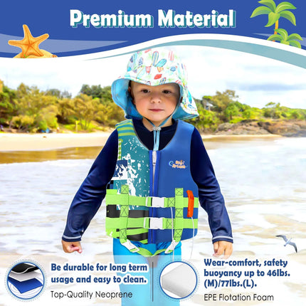 HeySplash Kids Swim Vest Float Jacket Swimming Pullover Swimsuit with Adjustable Strap Floating Vest for Toddlers