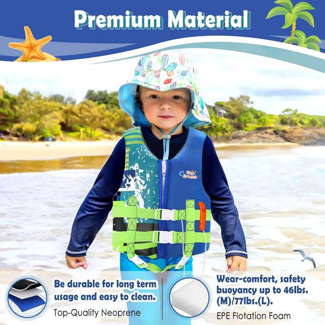 HeySplash Kids Swim Vest Float Jacket Swimming Pullover Swimsuit with Adjustable Strap Floating Vest for Toddlers