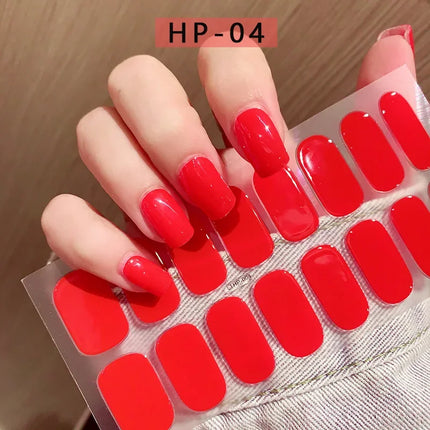 Semi Cured Wraps Fast Gel Nail Sticker Soild Nail Gel Wraps Adhesive Full Cover Gel Nail Decal UV Lamp Cured Manicure Decoration2028