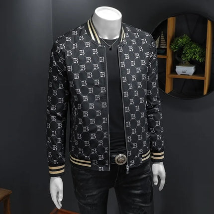Luxury Letter Printed Baseball Jacket Men Autumn Winter Bomber Jacket Men Casual Business Windbreaker Coat Men Clothing 2025