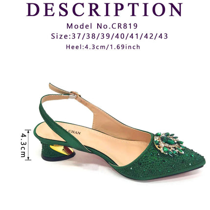 Venus Chan Royal Blue Sandals for Women 2024 Luxury Wedding Pumps Med Heels strass Design Party Shoes and Bags Set