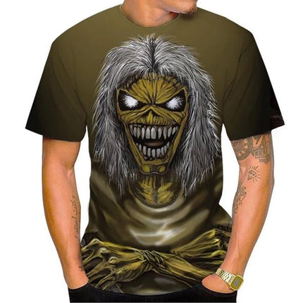 Custom T-shirt Nostalgic Fashion 3D Printed Heavy Metal Music Devil Cool Summer Fashion