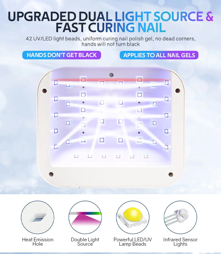 168W Rechargeable UV LED Nail Lamp Professional Dryer Cordless Gel Polish Drying Lamp For Manicure