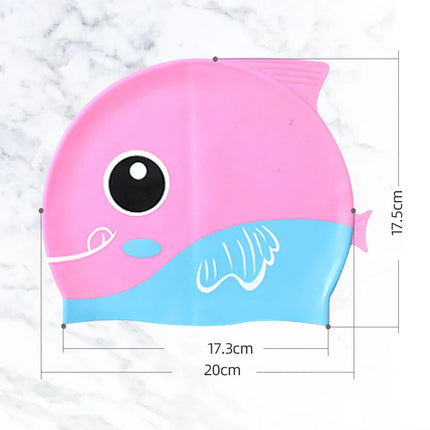 Cuffia da nuoto per bambini con dinosauro simpatico cartone animato Cuffia da nuoto per ragazzi e ragazze Cuffia da nuoto per bambini impermeabile ad alta elasticità in silicone morbido