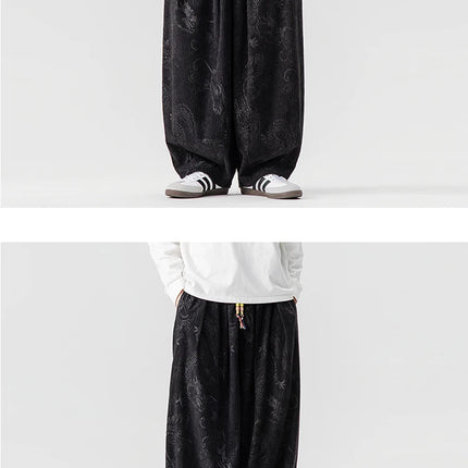 Pantaloni a gamba larga in velluto a coste da uomo in stile giapponese pantaloni larghi casual da uomo spessi e caldi pantaloni a lanterna Hip Hop streetwear taglie forti 5XL