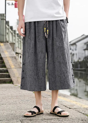 Pantaloni da samurai giapponesi Kimono da uomo Pantaloni casual in cotone retrò da uomo Pantaloni larghi casual Hip Hop Harajuku di alta qualità da uomo