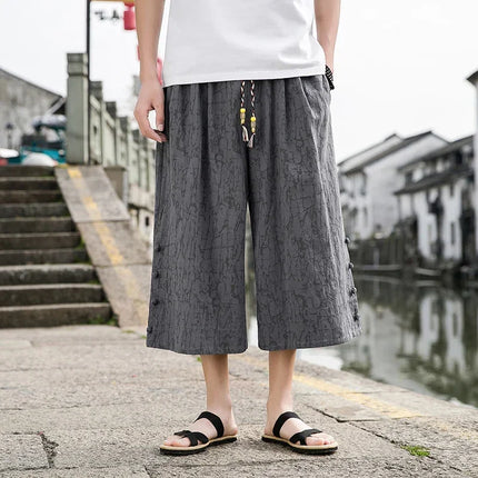 Pantaloni da samurai giapponesi Kimono da uomo Pantaloni casual in cotone retrò da uomo Pantaloni larghi casual Hip Hop Harajuku di alta qualità da uomo
