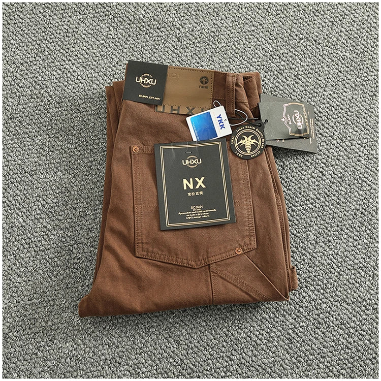 2025 Spring and Autumn New American Retro Heavyweight Patchwork Cargo Pants Men's Fashion Multi-pocket Casual Loose Trousers