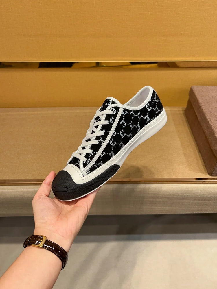 New Genuine Leather Men's Lace-up Type Sports Shoes Fashion Casual Sneaker First Layer Cowhide Running Shoes