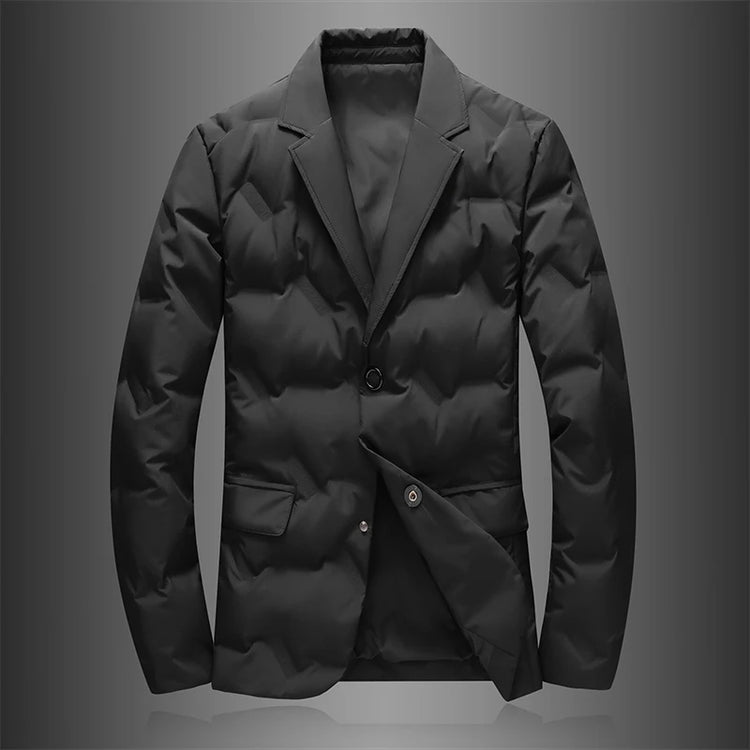Minglu Autumn Winter White Duck Down Men's Down Blazers Luxury Solid Color Single Breasted Casual Male Jackets Down Man Coats