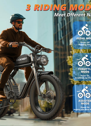 Bicicletta Elettrica KICKWEY K7 Peak 1500W 48V 18.2Ah con Pneumatici Larghi Fuoristrada 20x4.0, Cambio a 7 Velocità, Consegna Rapida, Velocità Massima di 55 Km/h e Autonomia di 100 Km